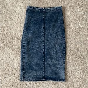 TopShop Acid Wash Midi Bodycon Pencil Skirt